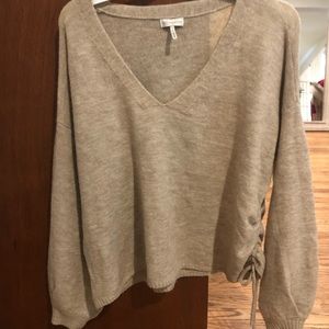 Tan balloon sleeve sweater